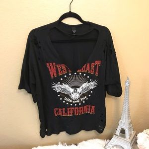 Windsor distressed T-shirt vneck